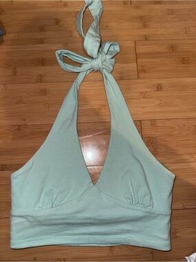 Full Tilt Mint Green Halter Crop Top